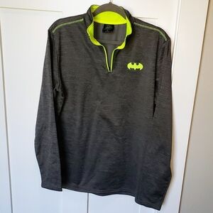 Batman quarter zip lightweight jacket EUC Size Med Charcoal Gray